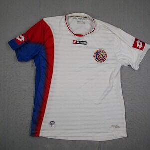 Lotto Costa Rica National Team Soccer Jersey Mens Medium White Red Blue Futbol